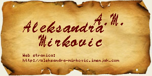 Aleksandra Mirković vizit kartica